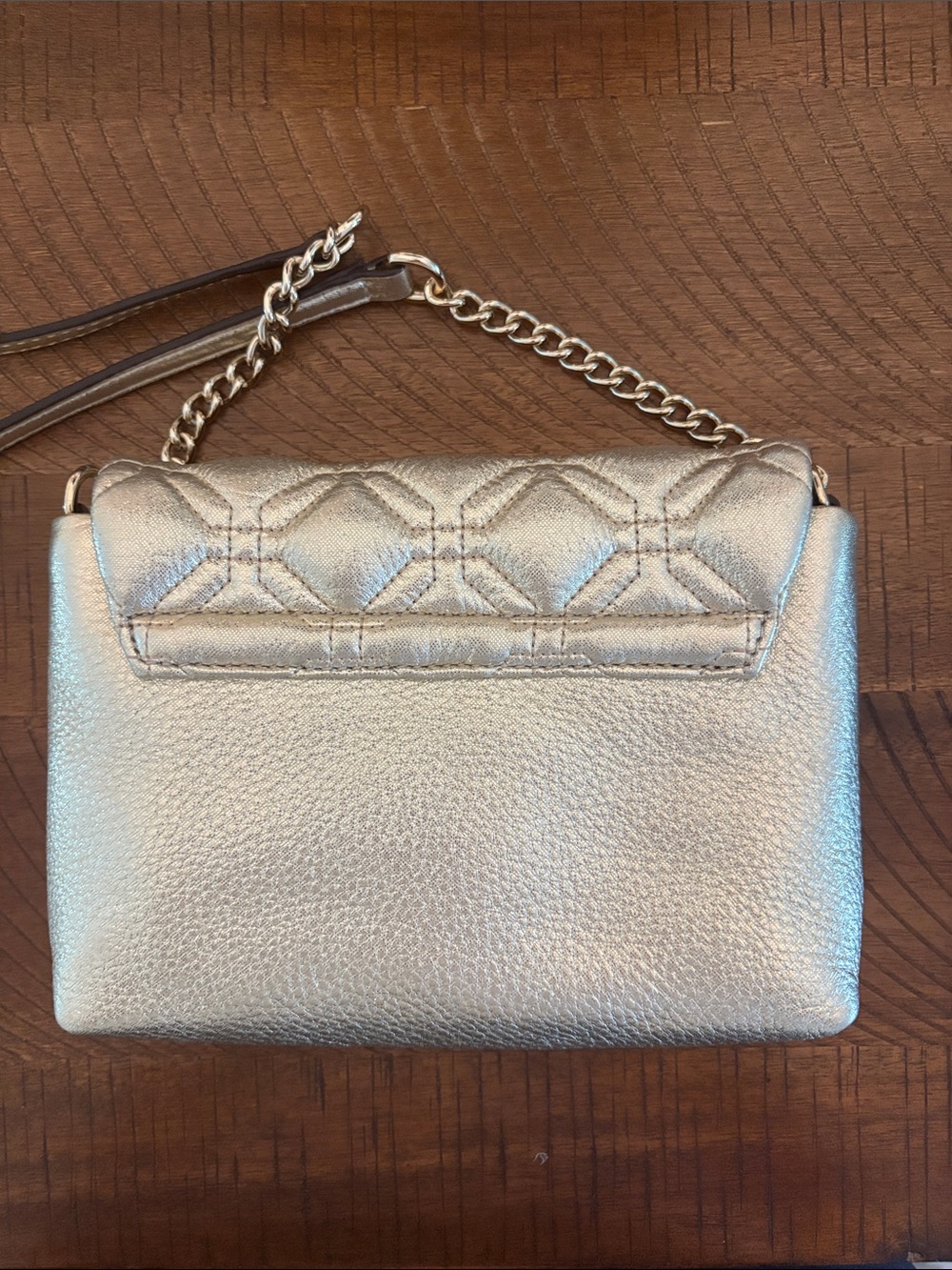 kate spade Astor court metallic gold, leather quilted Crossbody - Picture 2 of 7